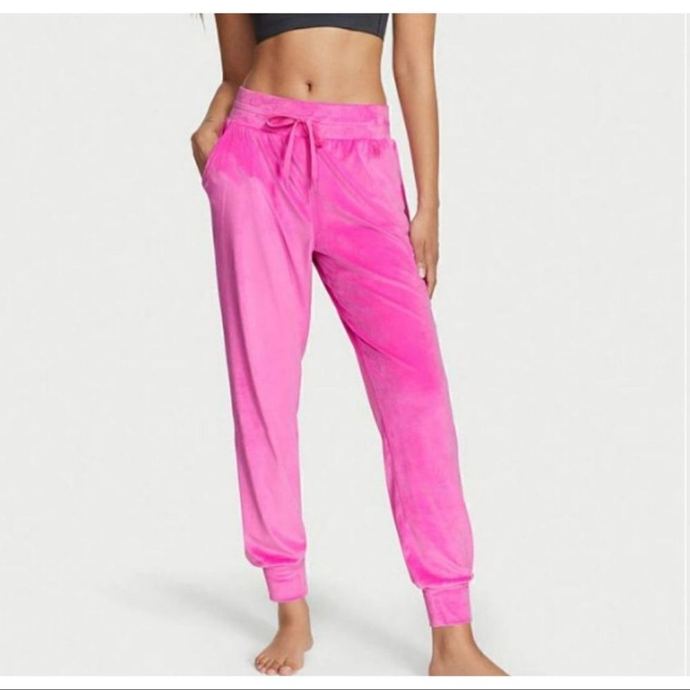 Victoria’s Secret Supersoft Cozy Velour Track Joggers Pink XXl